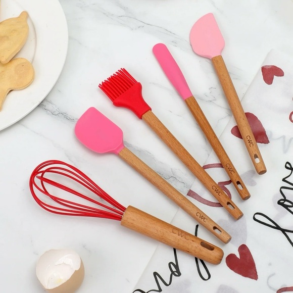CWC (COOK WITH COLOR) 5-Piece Mini Utensil Set In Pink & Red - Picture 3 of 5